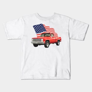 Red American Truck Kids T-Shirt